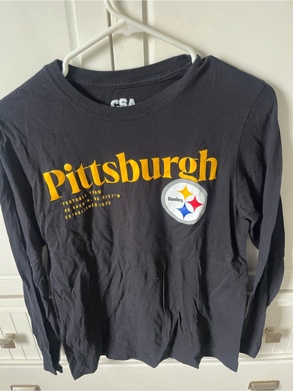 Pittsburgh Steelers Long-Sleeve Crewneck Shirt - Black